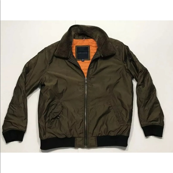 NEW TOMMY HILFIGER Men/'s Black//Gray Hooded Bomber Jacket Large 2XL